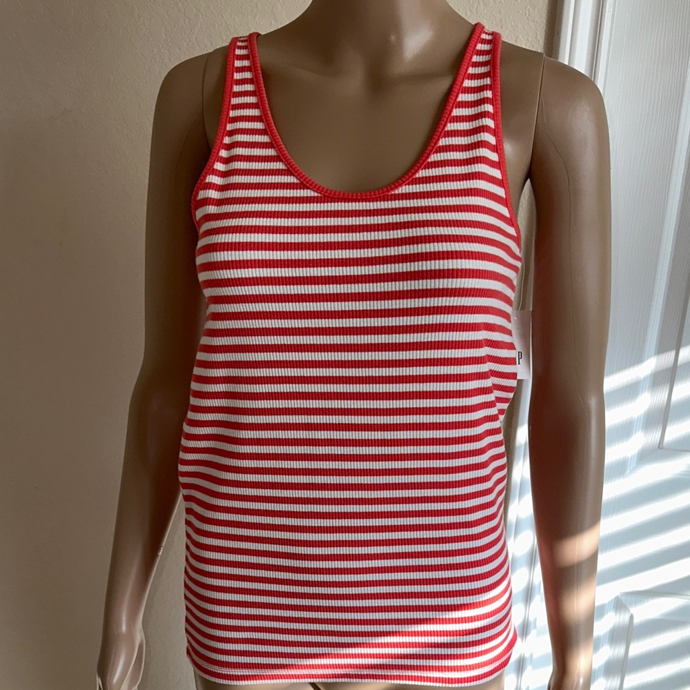 96%Cotton GAP Red and White Striped Tank Top.